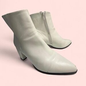 Madden Girl White Ankle Boots | Block Heel | Size 9
